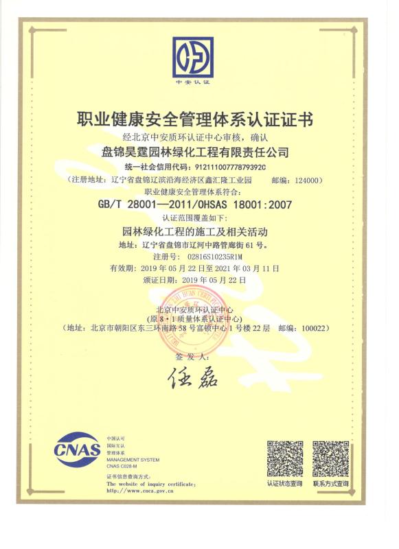 职业健康安全管理体系认